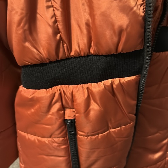 NWT Hudson Puffer Coat Faux Fur Trim in Baked Clay fleece lined.  Fits women XS - Picture 14 of 16